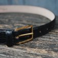 画像2: 【Le Yucca's(レユッカス)】BELT(Y08/26)/ BLACK FLANCS CROCODILE SHINE/ NERO(Black) (2)