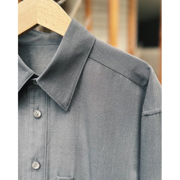 画像2: 【IRENISA(イレニサ)】MIDDLE LENGTH SHIRT/ D.GRAY