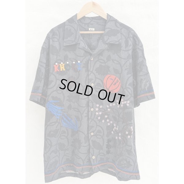 画像1: 【KHOKI(コッキ)】Hand enbroidered-design shirt/Black
