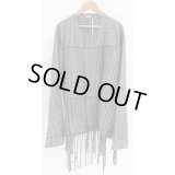 【KHOKI(コッキ)】Fringed-design shirt/Blue