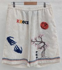 【KHOKI(コッキ】Hand enbroidered-design pants/White