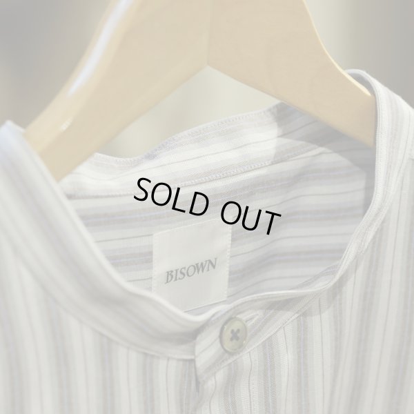 画像3: 【BISOWN(ビソウン)】STRIPE PULLOVER SHIRTS/ BLUE STRIPE