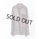 【ANTHEM A(アンセムエー)】BOTANICAL PRINT FRILL L/S SHIRTS/ BROWN