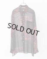 【ANTHEM A(アンセムエー)】BOTANICAL PRINT FRILL L/S SHIRTS/ BROWN