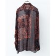 画像2: 【ANTHEM A(アンセムエー)】BOTANICAL PRINT FRILL L/S SHIRTS/ BROWN (2)