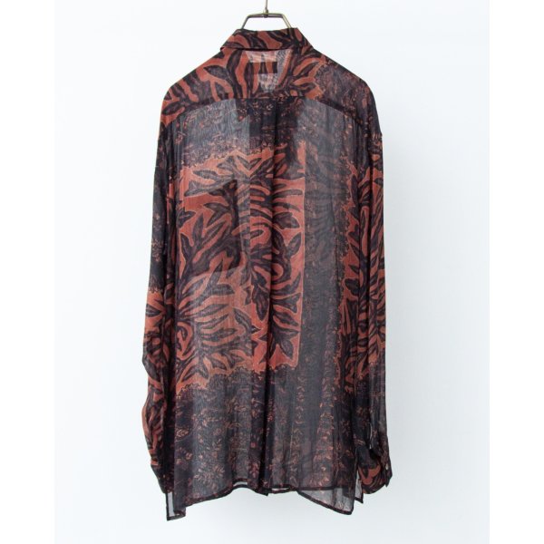 画像2: 【ANTHEM A(アンセムエー)】BOTANICAL PRINT FRILL L/S SHIRTS/ BROWN