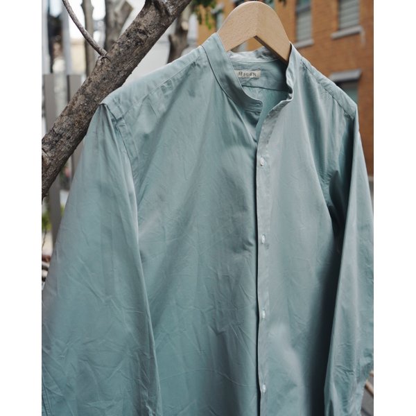 画像2: 【HEUGN(ユーゲン)】“Rob” BAND COLLAR SHIRT- Chambry green