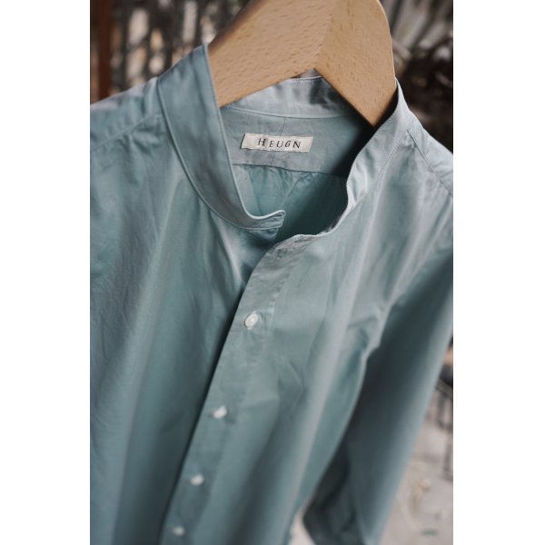 画像4: 【HEUGN(ユーゲン)】“Rob” BAND COLLAR SHIRT- Chambry green