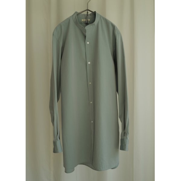 画像1: 【HEUGN(ユーゲン)】“Rob” BAND COLLAR SHIRT- Chambry green