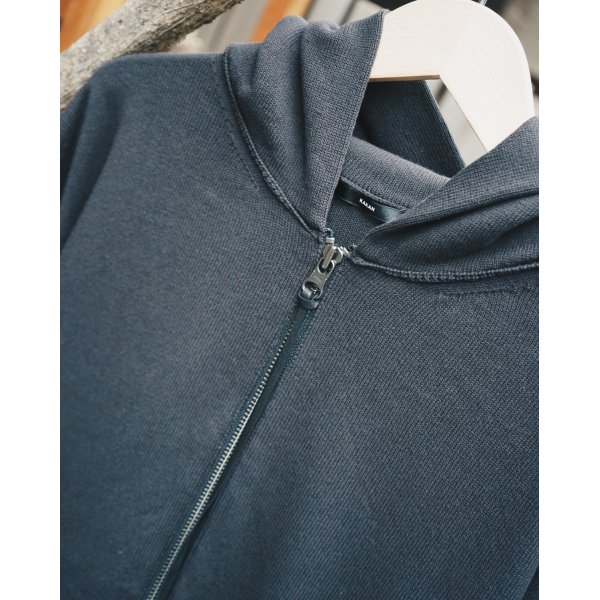 画像3: 【KAKAN(カカン)】ROUND KNIT ZIP HOODIE/ DARK CHARCOAL