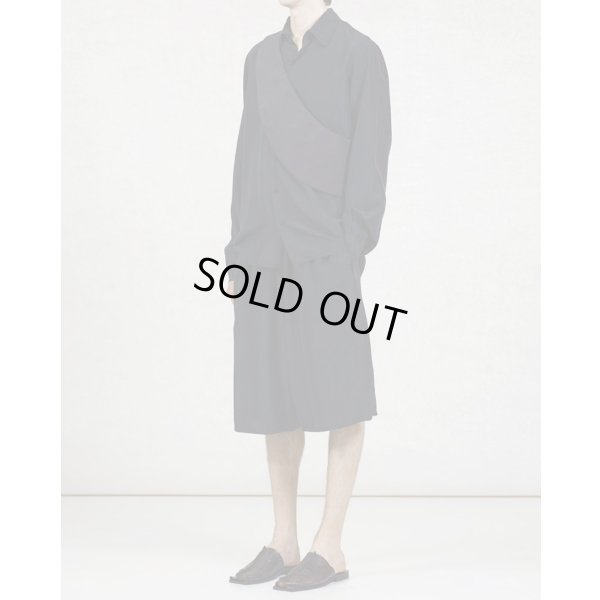 画像1: 【GABRIELA COLL GARMENTS(ガブリエラコールガーメンツ)】SILK PONGEE SHIRT/ BLACK