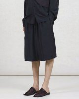 【GABRIELA COLL GARMENTS(ガブリエラコールガーメンツ)】SILK PONGEE SHORT TROUSERS/ BLACK
