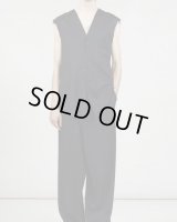 【GABRIELA COLL GARMENTS(ガブリエラコールガーメンツ)】SILK PONGEE SLEEVELESS SHIRT/ BLACK