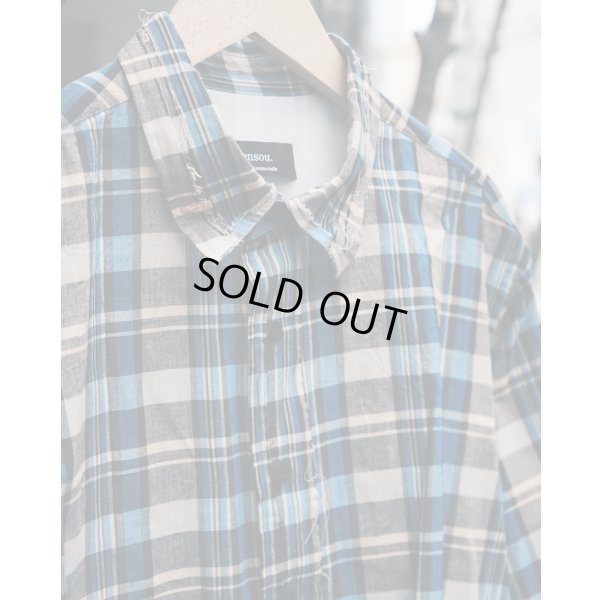 画像3: 【ensou.(エンソウ)】Rough Cut Shirt / Blue Check