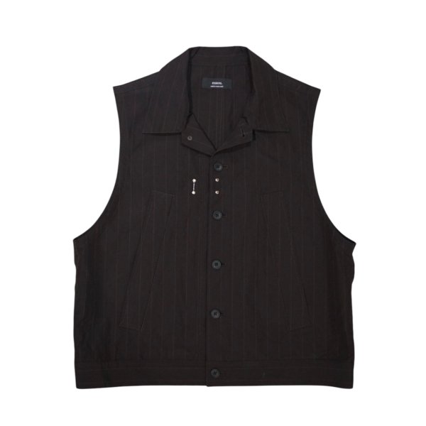 画像1: 【ensou.(エンソウ)】Gloria Vest/ Brown Stripe