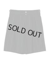 【IRENISA(イレニサ)】TWO TUCKS WIDE SHORTS/ BLACK STRIPE