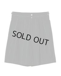 【IRENISA(イレニサ)】TWO TUCKS WIDE SHORTS/ BLACK STRIPE