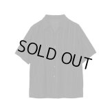 【IRENISA(イレニサ)】OPEN COLLAR SHORT- SLEEVED SHIRT/ BLACK STRIPE