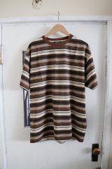 【FAF(エフエーエフ)】Cracked Stripe Tee  "BROWN"