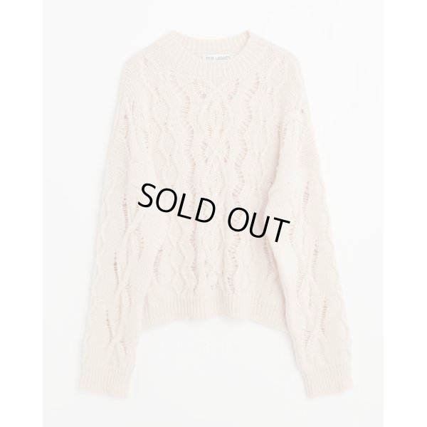 画像1: 【OUR LEGACY(アワーレガシー)】CABLE SONAR ROUNDNECK/ Delicate Pink Fisherman Wool