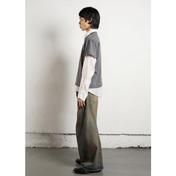 画像3: 【NVRFRGT(ネヴァーフォーゲット)】3D TWISTED WIDE LEG JEANS/ MUD FADED BLACK