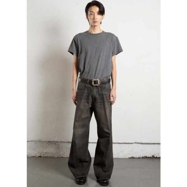 画像2: 【NVRFRGT(ネヴァーフォーゲット)】3D TWISTED WIDE LEG JEANS/ MUD FADED BLACK