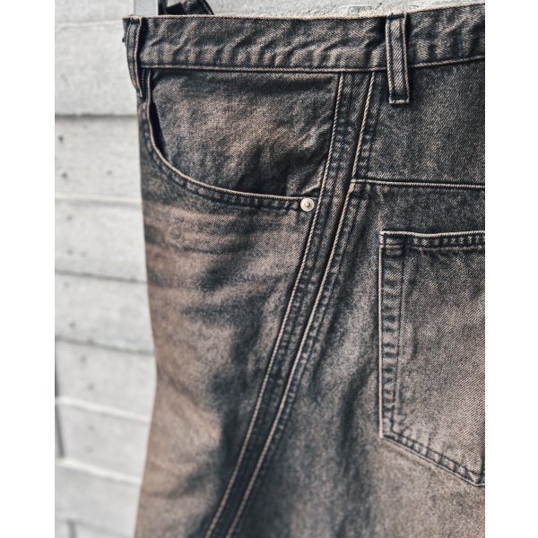 画像5: 【NVRFRGT(ネヴァーフォーゲット)】3D TWISTED WIDE LEG JEANS/ MUD FADED BLACK