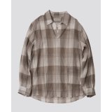 【ENCOMING(インカミング)】PULLOVER POCKET SHIRT/ WHITE×GREY