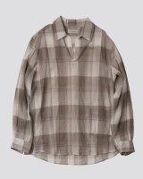 【ENCOMING(インカミング)】PULLOVER POCKET SHIRT/ WHITE×GREY