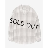 【ENCOMING(インカミング)】PULLOVER POCKET SHIRT/ WHITE×GREY