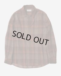 【ENCOMING(インカミング)】PULLOVER POCKET SHIRT/ BROWN×ORANGE