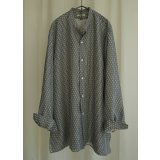 【HEUGN(ユーゲン)】“Moriss”  BAND COLLAR PRINT- Navy