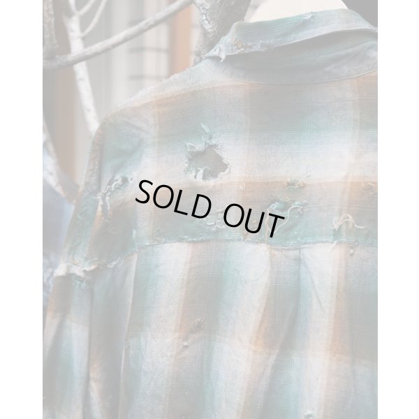 画像3: 【LES SIX(レシス)】Destroyed Mega Flannel/ Green