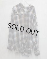【LES SIX(レシス)】Destroyed Mega Flannel/ Brown