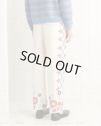 【BODE(ボーディ)】BEADED GARDEN PARTY TROUSERS / ECRU MULTI