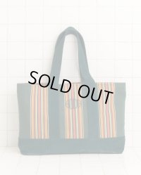 【BODE(ボーディ)】PARAKEET STRIPE TOTE/  GREEN MULTI