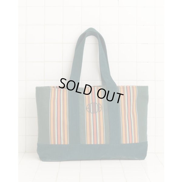画像1: 【BODE(ボーディ)】PARAKEET STRIPE TOTE/  GREEN MULTI