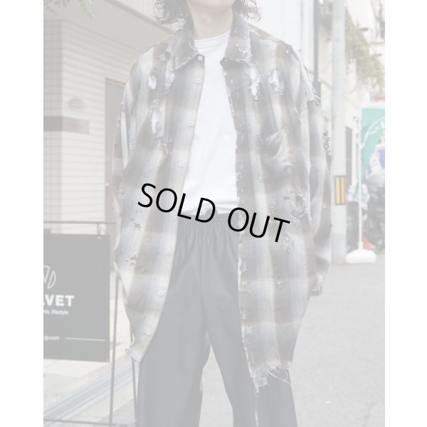 画像5: 【LES SIX(レシス)】Destroyed Mega Flannel/ Brown