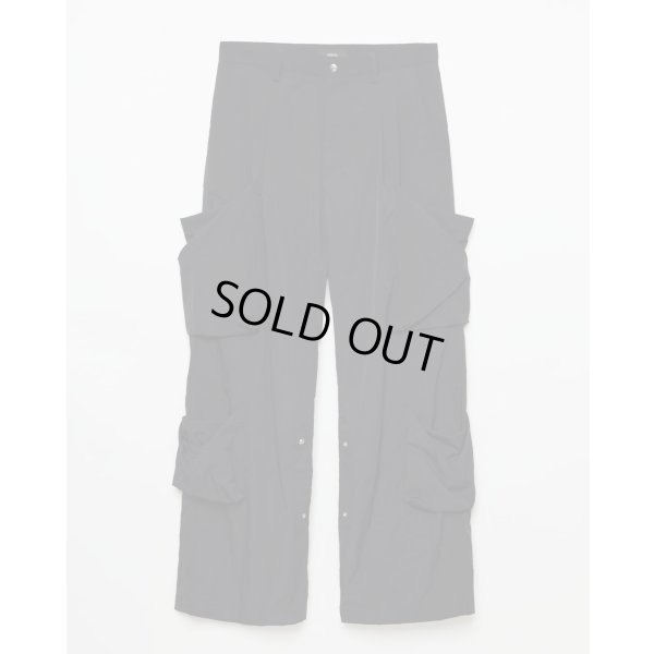画像1: 【ensou.(エンソウ)】Draped-pocket Pants/ Black