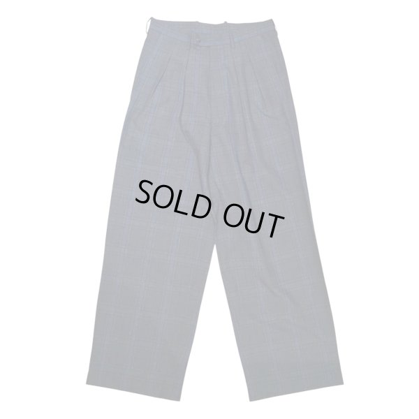 画像1: 【m's braque(エムズブラック)】TUCKED BAGGY PANTS/ NAVY CHECK