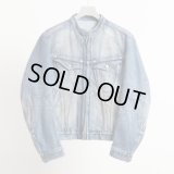 【NVRFRGT(ネヴァーフォーゲット)】DENIM MOTORCYCLE JACKET  "DISTRESSED FADED INDIGO"