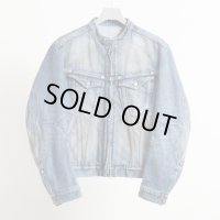 【NVRFRGT(ネヴァーフォーゲット)】DENIM MOTORCYCLE JACKET  "DISTRESSED FADED INDIGO"
