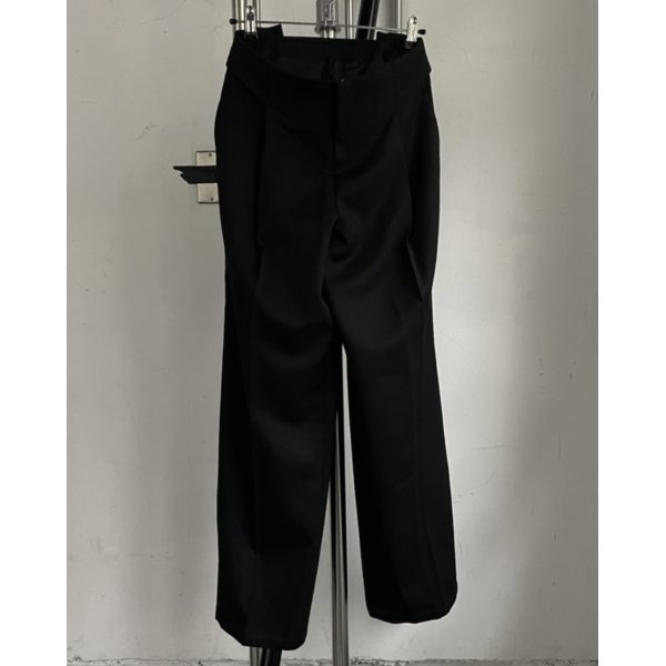 画像1: 【BIBLIOTHERK(ビブリオテーク)】LOOSE DRESS TROUSERS/ Black