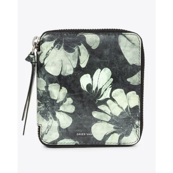 画像1: 【Dries Van Noten(ドリスヴァンノッテン)】SQUARE ZIP WALLET/ GREEN