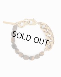 【Dries Van Noten(ドリスヴァンノッテン)】STONE CHAIN BRACELET/ TIGER EYE