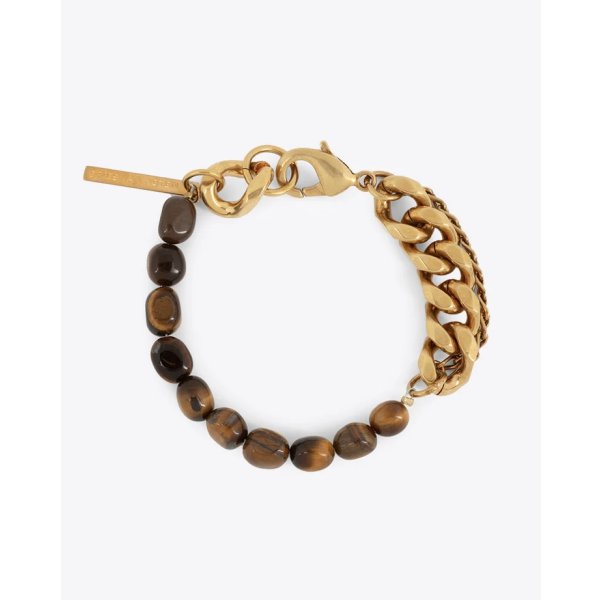 画像1: 【Dries Van Noten(ドリスヴァンノッテン)】STONE CHAIN BRACELET/ TIGER EYE