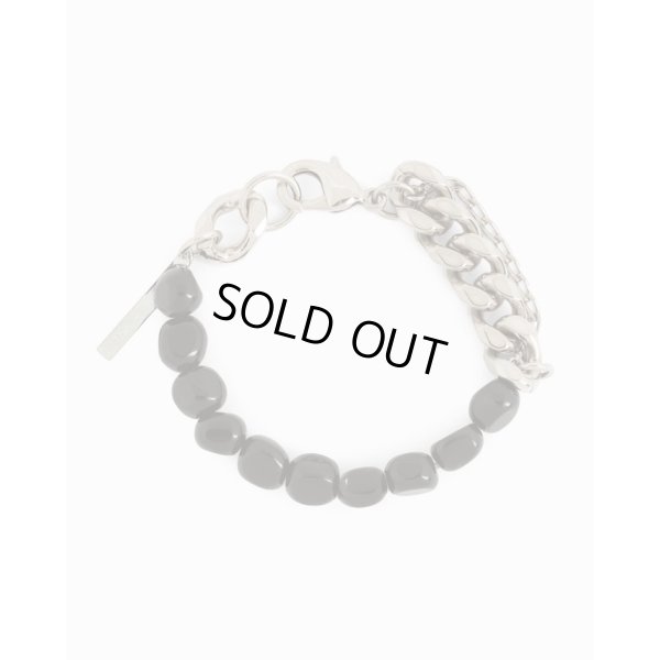 画像1: 【Dries Van Noten(ドリスヴァンノッテン)】STONE CHAIN BRACELET/ BLACK