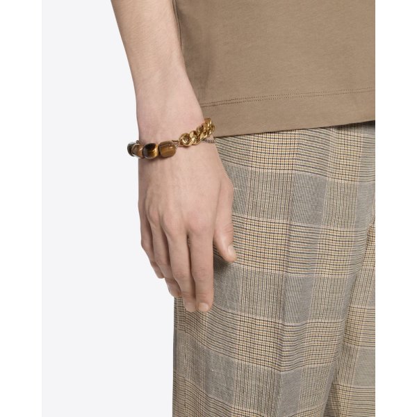 画像3: 【Dries Van Noten(ドリスヴァンノッテン)】STONE CHAIN BRACELET/ TIGER EYE