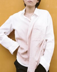 【seya.(セヤ)】ETERNAL SHIRT/ TAKASHIMA CREPE SHELL GINGER DYE/ ROSE MOON