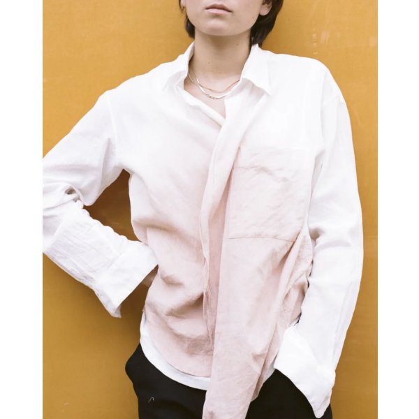 画像1: 【seya.(セヤ)】ETERNAL SHIRT/ TAKASHIMA CREPE SHELL GINGER DYE/ ROSE MOON